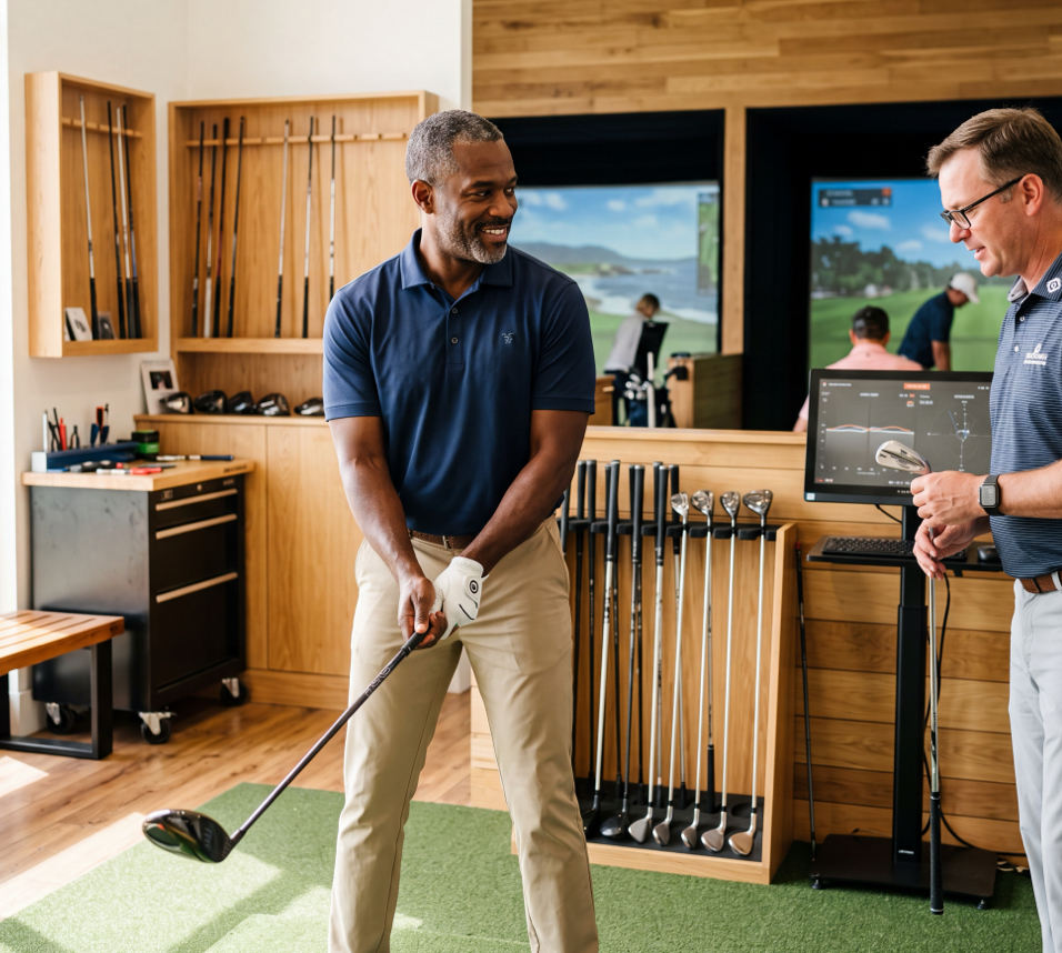 Golfer at Swing Bays