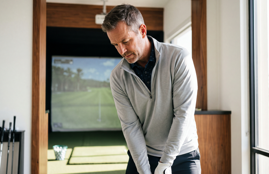 Golfer at Swing Bays